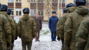 Торжественное построение курсантов военного учебного центра КГУ